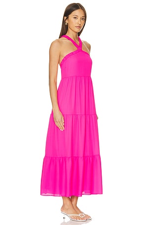 Show Me Your Mumu Hallie Halter Dress in Fuchsia
