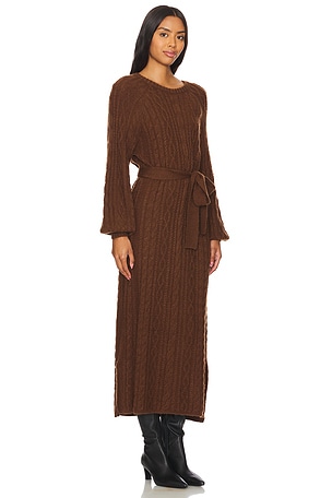 Show Me Your Mumu Barb Sweater Dress in Chocolate