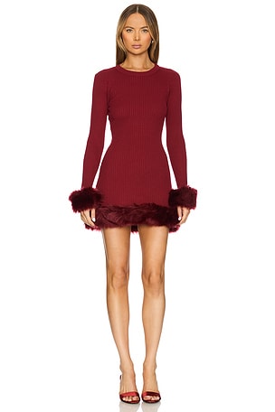 Fran Dress With Faux Fur Trim Show Me Your Mumu