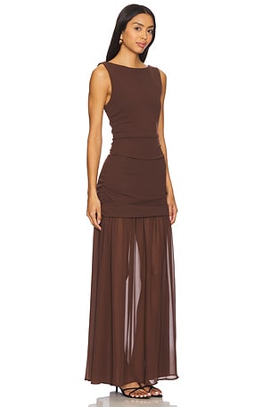 Show Me Your Mumu Aria Maxi Dress in Brown