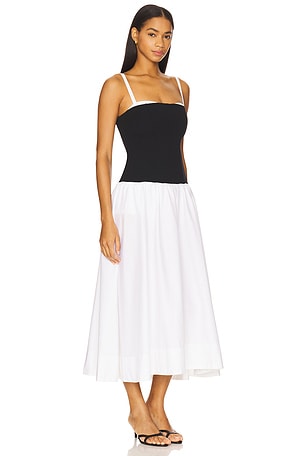 Show Me Your Mumu Hepburn Midi Dress in Black,White