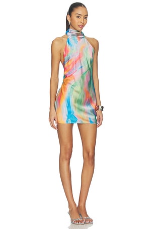 Show Me Your Mumu Lisa Mini Dress in Blue,Coral