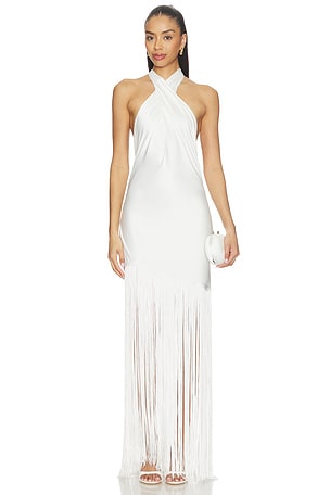 Show Me Your Mumu x REVOLVE Jasmine Fringe Maxi Dress in Ivory