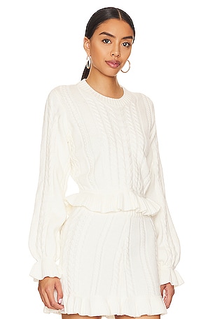 Show Me Your Mumu Ridley Ruffle Sweater in Cream