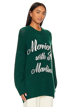 Show Me Your Mumu Classic Crewneck Sweater in Green