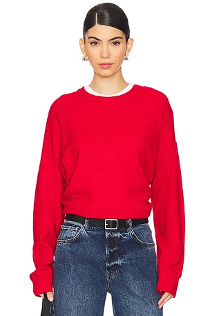 Pam Gela Puff Sleeve Sweatshirt in Red REVOLVE