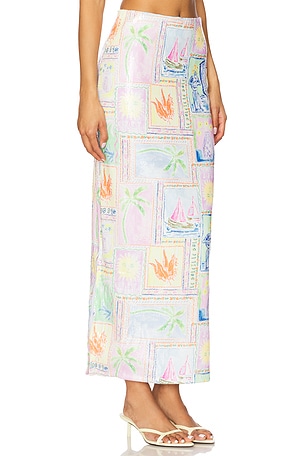 Show Me Your Mumu Sunlight Midi Skirt in Pink