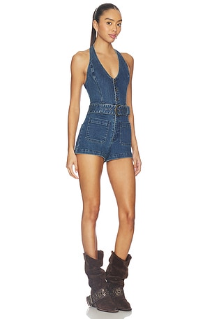 Show Me Your Mumu Fort Worth Romper in Blue