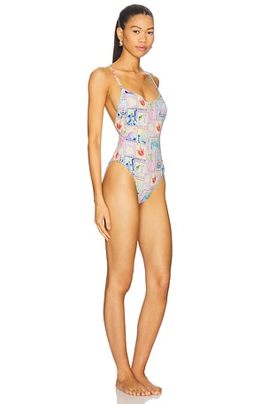 Show Me Your Mumu Ahoy One Piece Swimsuit in Blush,Blue