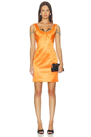 Pleated Diamond Neckline Dress Shushu/Tong