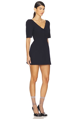 Shushu/Tong V-neck Bow Mid-sleeve Dress in Navy