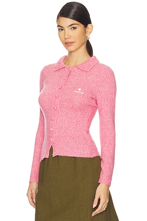 Shushu/Tong Lapel Fitted Cardigan in Pink
