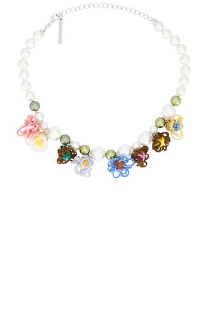 Rubber Band Flower Pearl Necklace Shushu/Tong