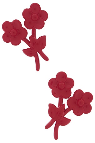 Painted Double Flower Stud Earrings Shushu/Tong
