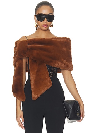 Faux Fur Bow Capelet Shushu/Tong