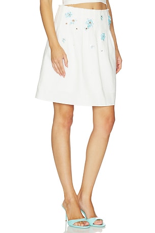 Shushu/Tong Low-waist Pleated Skirt in White