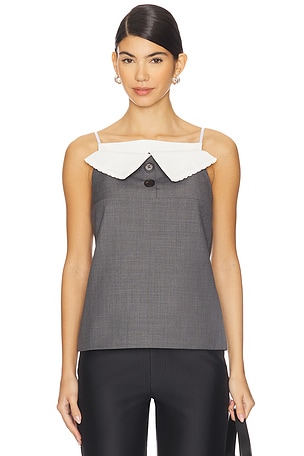 Fan-shaped Turn-down Collar Camisole Top Shushu/Tong