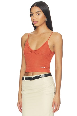 Shushu/Tong Bow Strap Knit Cami Top in Orange