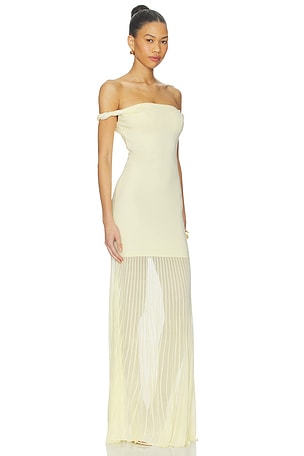 SIR. Elia Off Shoulder Twist Dress in Yellow. Size 3 / L. Also