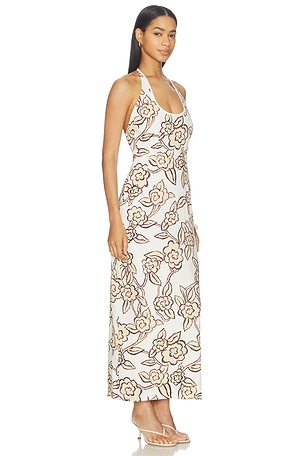 SIR. Elodie Halter Maxi Dress in Cream,Tan. Size 0 / XS. Also