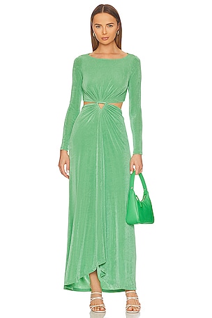 Verna Lime Green Eyelet Maxi Dress by ADIBA