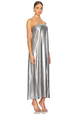 Significant Other Nova Strapless Dress in Metallic Silver