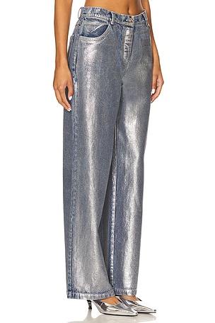 Significant Other Sabrina Metallic Jean in Metallic Silver