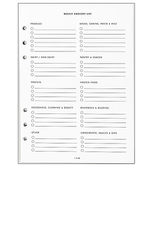 Meal Planner Insert 6 Ring STIL