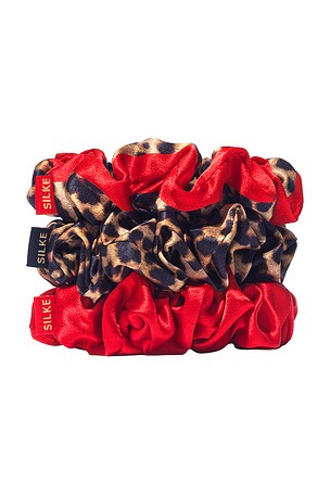SILKE London Hair Scrunchies in Leopard Red