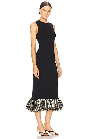 SIMONMILLER Boa Knit Raffia Dress in Black