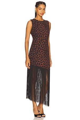SIMONMILLER Casablanca Fringe Dress in Brown