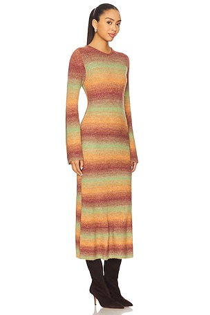 SIMONMILLER Axon Knit Dress in Orange,Burgundy