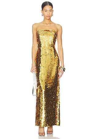 Sculpty Strapless Sequin Dress SIMONMILLER
