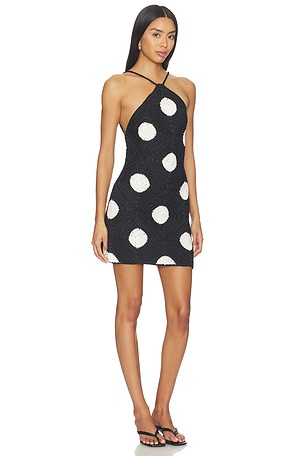 SIMONMILLER Kit Crochet Mini Dress in Black,White