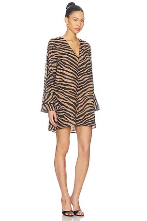 SIMONMILLER Marion Chiffon Dress in Brown