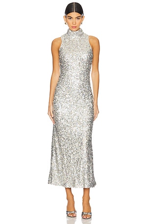 ROBE SCULPTY SLEEVELESS SEQUIN SIMONMILLER