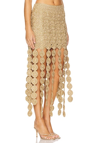 SIMONMILLER Beep Beep Maxi Skirt in Metallic Gold