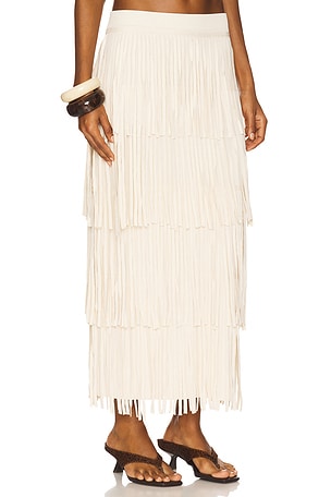 SIMONMILLER Za Za Knit Fringe Skirt in Cream