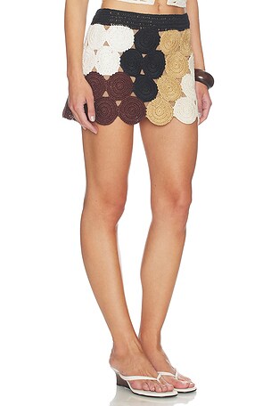 SIMONMILLER Beep Beep Mini Skirt in Black,Brown