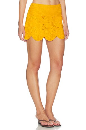 SIMONMILLER Beep Beep Mini Skirt in Tangerine. Size S. Also