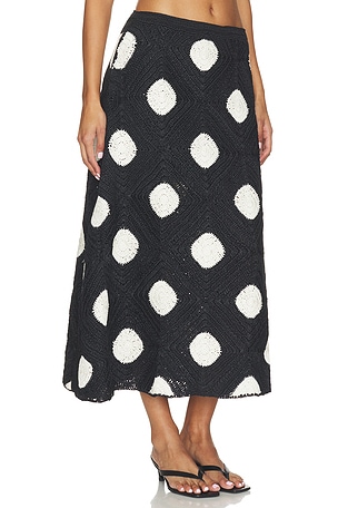 SIMONMILLER Zorah Crochet Skirt in Black & White