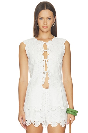 Delilah Eyelet Tie Top SIMONMILLER