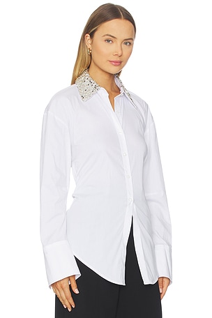 SIMONMILLER Loch Embellished Button Up in White. Size S. Also