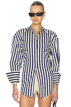 SIMONMILLER Loch Poplin Button Up in Cream