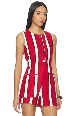 SIMONMILLER Del Mar Linen Vest in Red