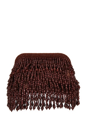 SIMONMILLER Beaded Drop Clutch in Chocolate