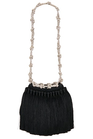 SIMONMILLER Tassel Evening Knotty Bag in Black