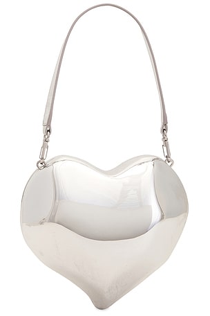 SIMONMILLER Molded Heart Bag in Metallic Silver