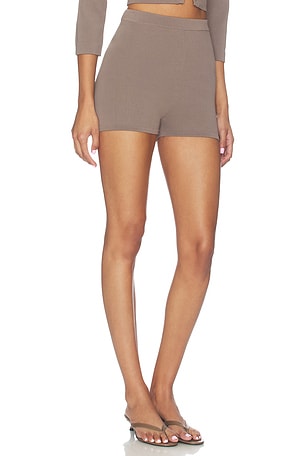 SKIMS Refined Knit High Waist Short in Black