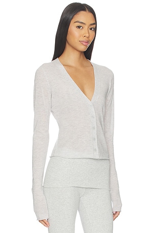 SKIMS Sheer Cashmere Cardigan in Light Grey